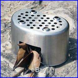 10XStainless Steel Camping Stove Wood Burning Stove Cooker Outdoor Oven Ca C7A5