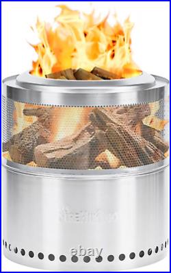 14 Smokeless Fire Pit Portable 304 Stainless Steel Large Wood Burning Firepit w