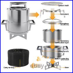16 Firepit Solo Stove Bonfire Stainless Steel Wood Burning for Outdoor Portable 16 Firepit Solo Stove Bonfire Stainless Steel Wood Burning for Outdoor Portable