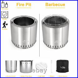 17 Stainless Steel Smokeless FirePit Wood Burning Stove for Barbecue Heavy Duty