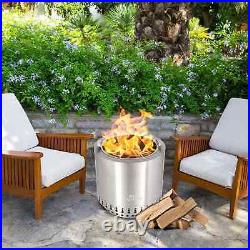 17 Stainless Steel Smokeless FirePit Wood Burning Stove for Barbecue Heavy Duty