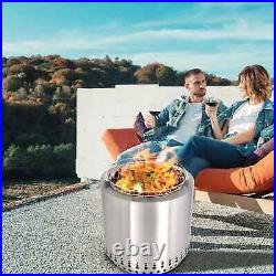 17 Stainless Steel Smokeless FirePit Wood Burning Stove for Barbecue Heavy Duty