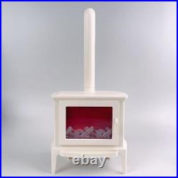 1/6 Scale Miniature Wood-Burning Stove Fireplace White