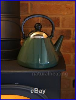 1.9L GREEN Enamel Stove Top Kettle All Hobs / Wood Burning Multi Fuel Boat Gas