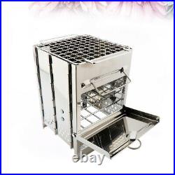 1 Pc Square Wood Burning Stove Stainless Steel Camping Cookware for Camping