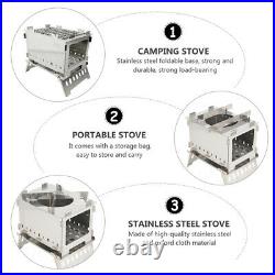 1 Set Camping Stove Chic Nice Safe Fine Stainless Steel Stove Wood Burning Stove