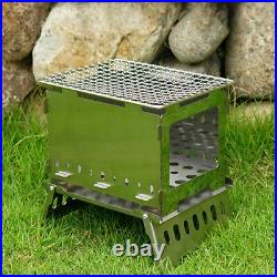 1 Set Camping Stove Fine Chic Wood Burning Stove Stainless Steel Stove BBQ Grill