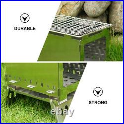 1 Set Camping Stove Portable Stainless Steel Stove Wood Burning Stove BBQ Grill