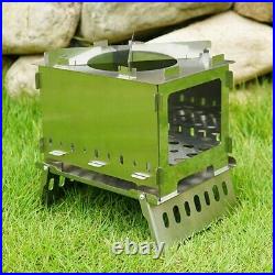 1 Set Camping Stove Safe Fine Wood Burning Stove BBQ Grill Stainless Steel Stove