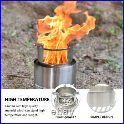1 Set Light Weight Wood Burning Camping Stove Portable Camping Cooking Stove