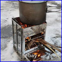 1pc Light Wood Burning Stove Stainless Steel Stove for Picnic Outdoor Heating