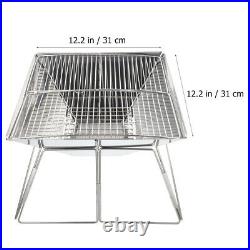 1pc Stainless Folding Durable Wood Burning BBQ Stove for Outdoor Camping