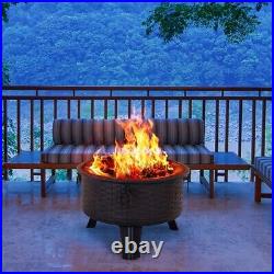 26Inch Fire Pit Heater Backyard Wood Burning Patio Deck Stove Fireplace Table MA