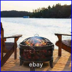 26 inch Fire Pit Heater Backyard Wood Burning Patio Deck Stove Fireplace Outdoor