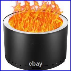 28 Inch Smokeless Fire Pit Wood Burning Steel Outdoor Heater Camping Stove
