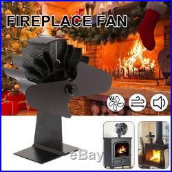 2 Blade Stove Fan Eco Heat Powered Wood Log Burning Fire Burner MINI Ultra Quiet