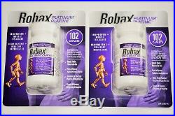 2 Bottles Robax Pltinum Muscle And Back Pain Relief 204 Caplets Exp 2022
