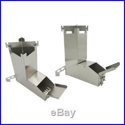 2 Pack Stainless Steel Portable Wood Burning Camping Rocket Stove for BBQ