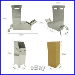 2 lot Stainless Steel Foldable Wood Burning Camping Rocket Stove for BBQ