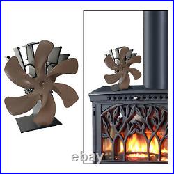 2pcs 6 Blades Wood Burning Stove Fireplace Fan Silent Motors Heat Powered
