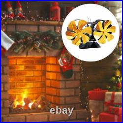 2x Fireplace Stoves 12 Blades Part Heat Powered Wood-Burning Accessories