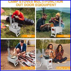 304 Stainless Steel Camping Tent Stove, Ultralight Foldable Portable Wood Burnin