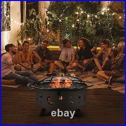 30 Wood Burning Fire Pit Outdoor Heater Backyard Patio Stove Fireplace BBQ fork