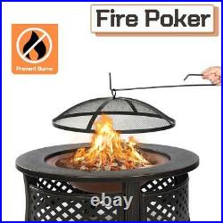 32''Heavy Fire Pit BBQ Table Backyard Patio Garden Stove Wood Burning Fireplace