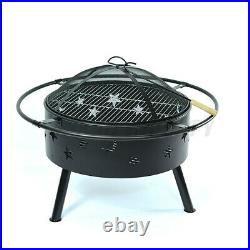 32 Outdoor Fire Pit Garden Patio Wood Burning Camping Stove Backyard BBQ Grill