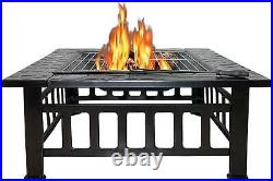32 Wood Burning Fire Pit Outdoor Heater Backyard Patio Stove Fireplace BBQ fork