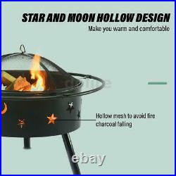 32 inch Camping Outdoor Deep Bowl Wood Burning Fire Pit Stove Barbecue Grill