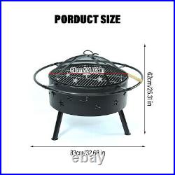 32 inch Thick Deep Large Bowl Wood Burning Fire Pit Stove Outdoor Barbecue Grill