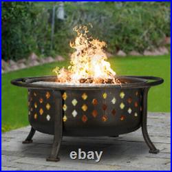36 Wood Burning Metal Fire Pit Outdoor Patio Garden Backyard Stove Brazier 36 Wood Burning Metal Fire Pit Outdoor Patio Garden Backyard Stove Brazier