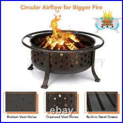 36 Wood Burning Metal Fire Pit Outdoor Patio Garden Backyard Stove Brazier 36 Wood Burning Metal Fire Pit Outdoor Patio Garden Backyard Stove Brazier