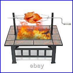 37 Fire Pit BBQ Square Table Backyard Patio Garden Stove Wood Burning Firepla 37 Fire Pit BBQ Square Table Backyard Patio Garden Stove Wood Burning Firepla