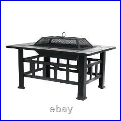 37 Fire Pit BBQ Square Table Backyard Patio Garden Stove Wood Burning Firepla 37 Fire Pit BBQ Square Table Backyard Patio Garden Stove Wood Burning Firepla