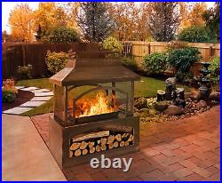 37-Inch Rectangular Fireplace Wood Burning Stove Fire Pit for Patio Garden Steel 37-Inch Rectangular Fireplace Wood Burning Stove Fire Pit for Patio Garden Steel