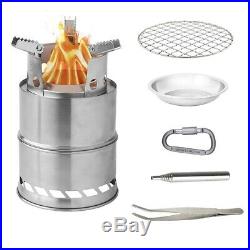 3XCamping Stove Camp Wood Stove Portable Foldable Stainless Steel Burning J5M9