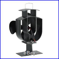 3-Blade Heat Powered Stove Fan With Thermometer for Wood Log Burning Burner Stove