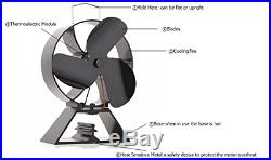 3-Blade Round Back Heat Powered Fan for Wood Burning Stove/ Log Burner