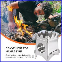 3x Folding Wood Burning furnace Stainless Steel Stove for Picnic