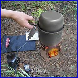 4Pcs Camping Cookware Pot Pans Set, Wood Burning Stove with 4.3x6.5x4.3 Inch