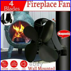 4-Blade Stove Top Fan Eco Heat Powered Wood Burning Log Fire Burner Stove Fan
