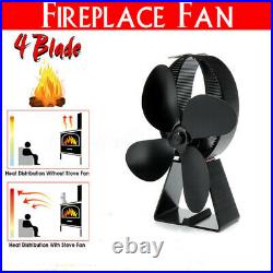 4 Blade Stove Top Fan Heat Powered Wood Burning Log Fire Burner Mini Stove Fan