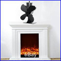 4 Blades 1500RPM Silent Heat Powered Stove Fan Wood Burning Fireplace Eco Fan