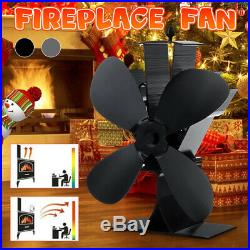 4 Blades 1500RPM Silent Heat Powered Stove Fan Wood Burning Fireplace Eco Fan K