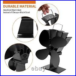4 Blades Heat Powered Stove Fan Wood Burning Stove Fireplace Fan for Black 4 Blades Heat Powered Stove Fan Wood Burning Stove Fireplace Fan for Black