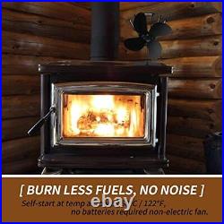 4 Blades Heat Powered Stove Fan Wood Burning Stove Fireplace Fan for Black 4 Blades Heat Powered Stove Fan Wood Burning Stove Fireplace Fan for Black