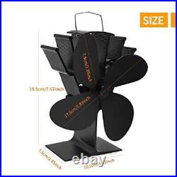 4 Blades Heat Powered Stove Fan Wood Burning Stove Fireplace Fan for Black 4 Blades Heat Powered Stove Fan Wood Burning Stove Fireplace Fan for Black