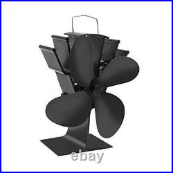 4 Blades Heat Powered Stove Fan Wood Burning Stove Fireplace Fan for Black 4 Blades Heat Powered Stove Fan Wood Burning Stove Fireplace Fan for Black